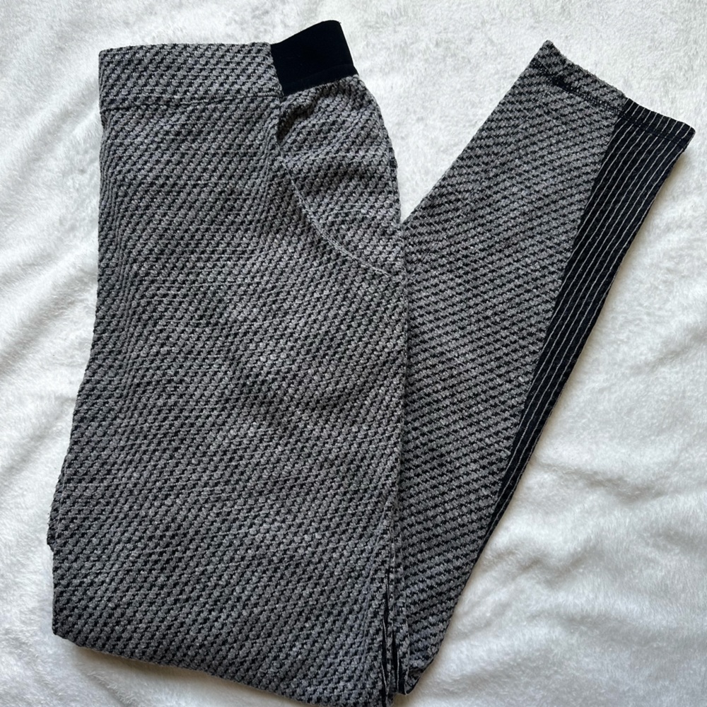 Free People Black and Gray Textured Pants